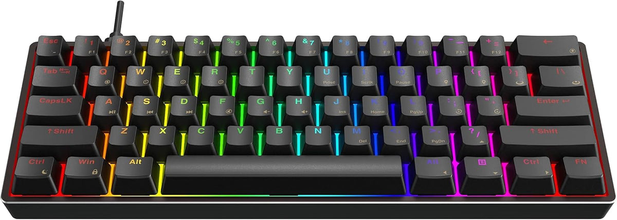 Black 61 Keys Mechanical Gaming Keyboard with Aluminum Case Q90824