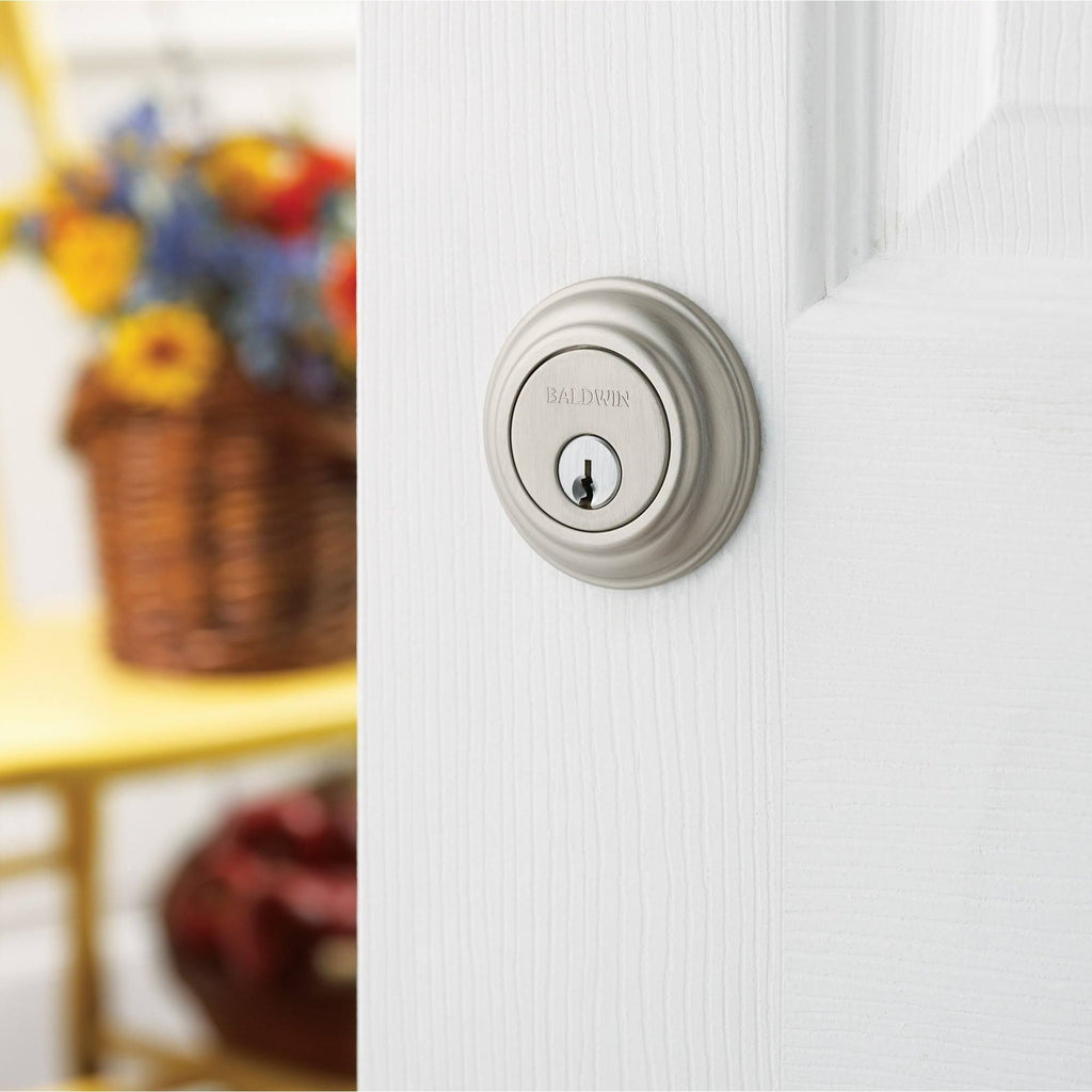 Satin Nickel Round Deadbolt Double Cylinder Q41609