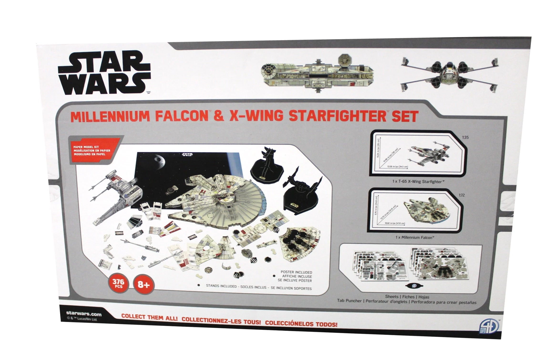 Millennium Falcon & X-Wing Starfighter Paper Model Kit Set C549323