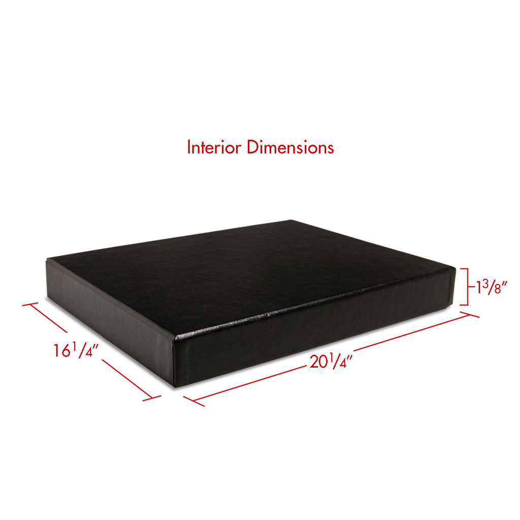 Black Clamshell Portfolio Print Box with White Lining S616