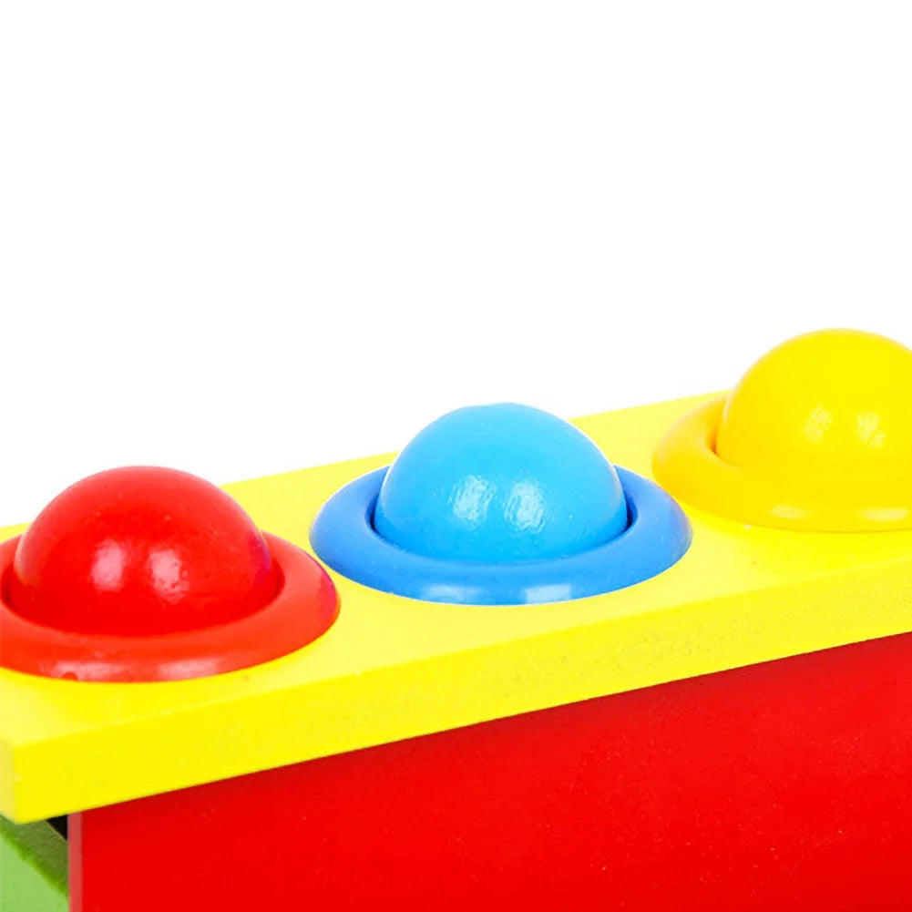 Kid Wooden Color Match Hammering Ball Box Puzzle Game Hand Piling Interactive Toy K581