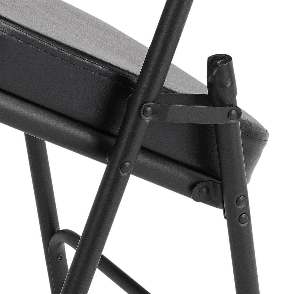Black Vinyl Padded Folding Chairs Set of 2 X232