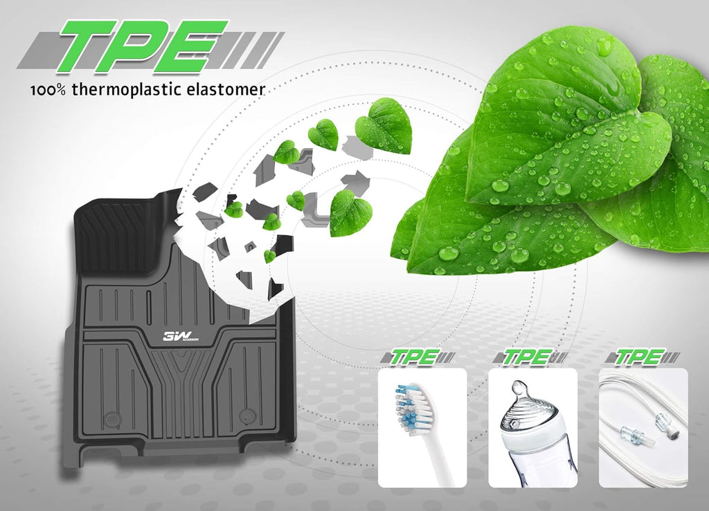 Black TPE All Weather Custom Fit Floor Liner and Cargo Mats Q3595