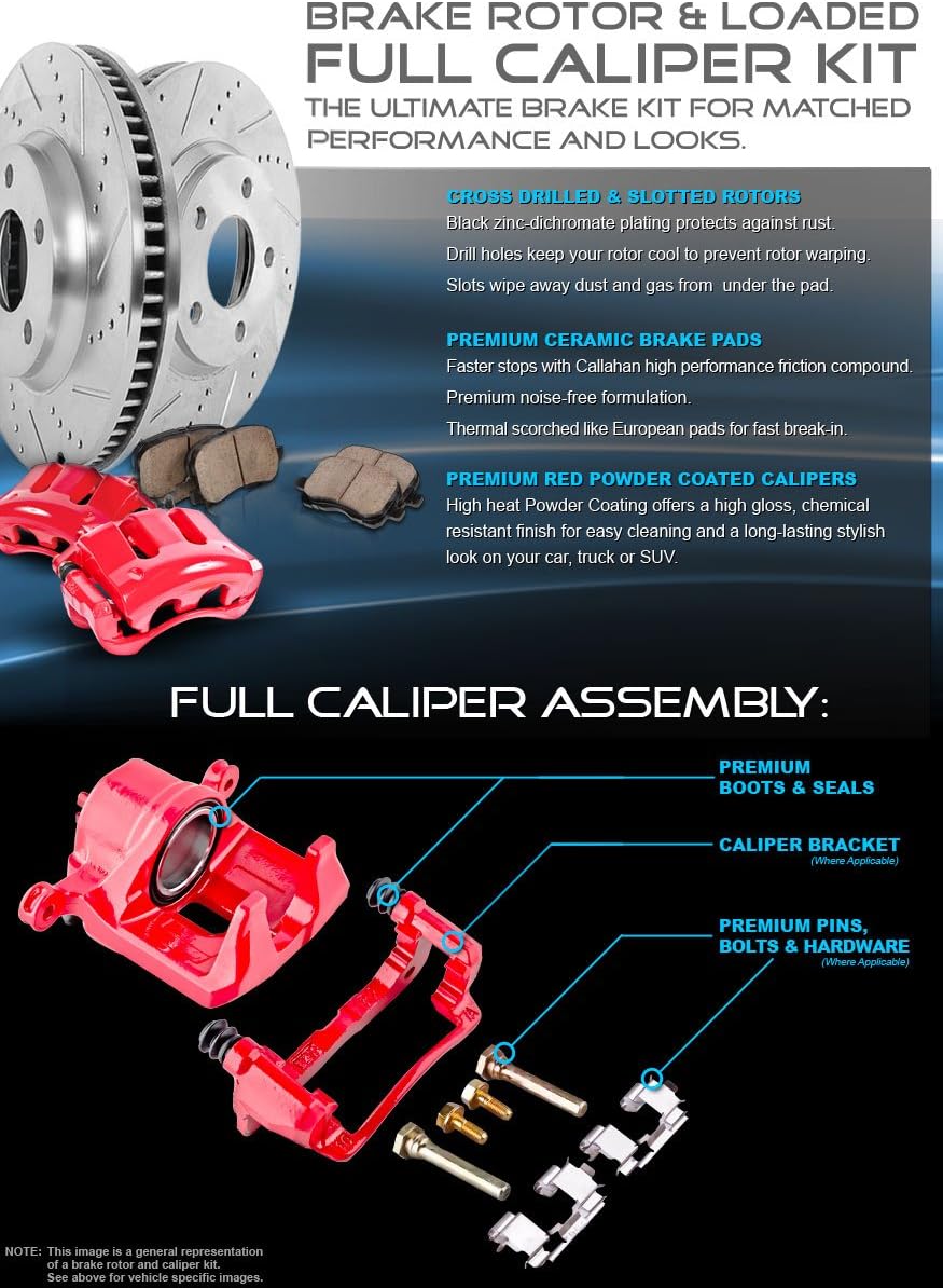 Premium OE 5 Lug Rotors + Ceramic Brake Pads + Hardware H4351