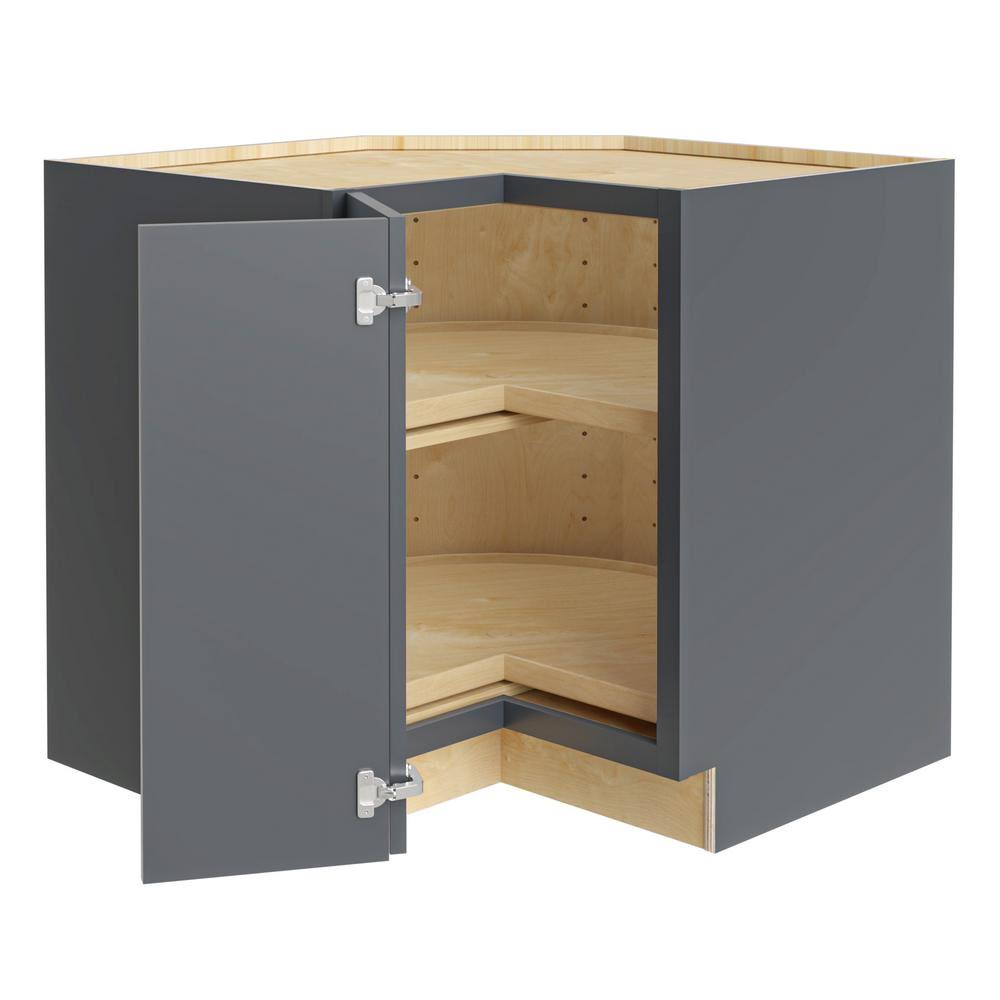 36-in W x 34.5-in H x 24-in D Deep Onyx Painted Lazy Susan Corner Base Cabinet X463