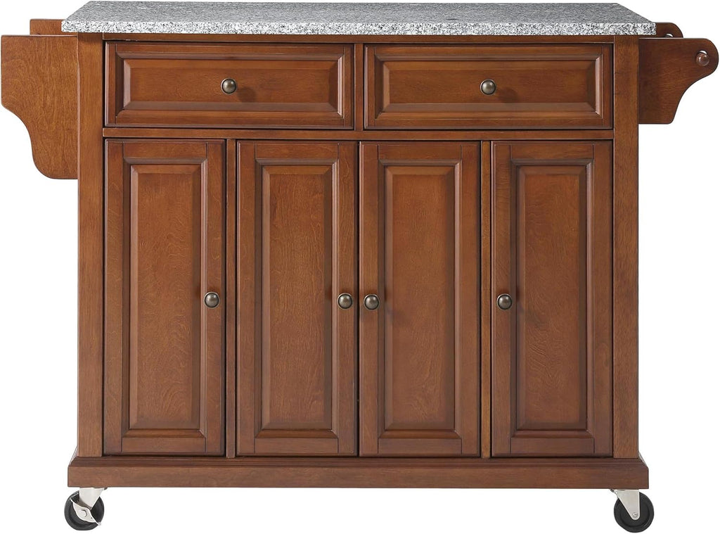 Full Size Kitchen Cart with Solid Black Granite Top V359648