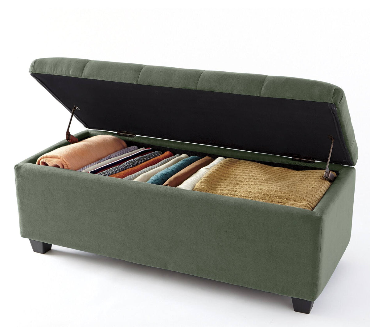 Plush Storage Ottoman, Microfiber, Sage Green F777888