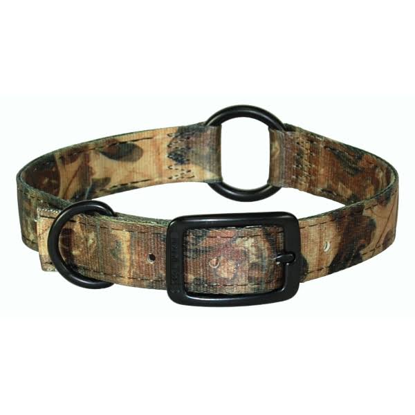 Nylon Double Thick Dog Collar with Center Ring A674