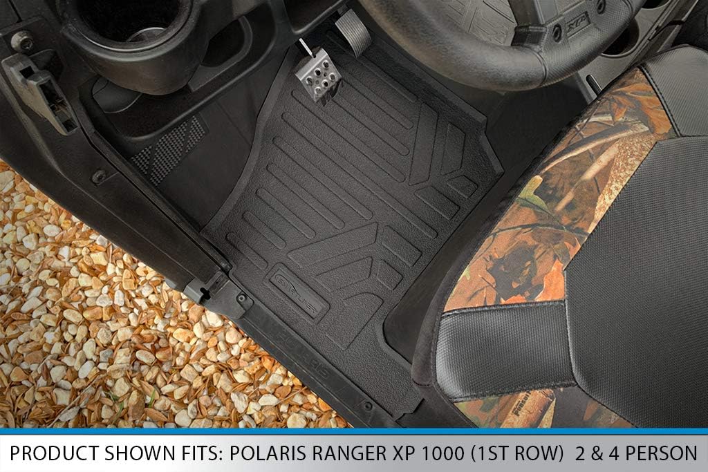 2 Row Rubber Floor Liners & Bed Mat Liner Set Black S31650