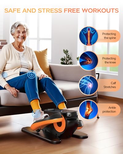Ellipse Leg Exerciser with 12 Adjustable Speed, Remote Control & Non-Slip Foot Straps K515