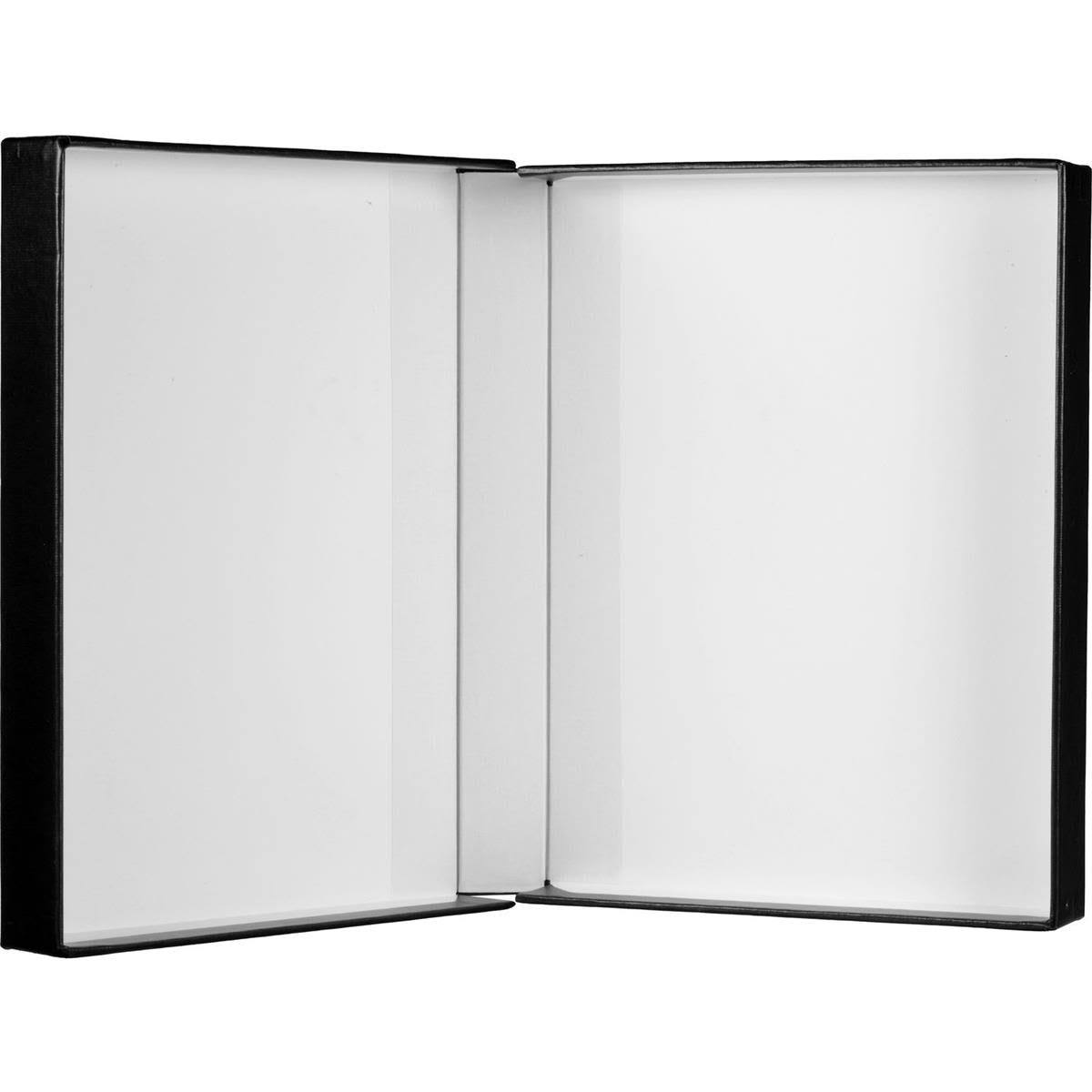Black Clamshell Portfolio Print Box with White Lining S616