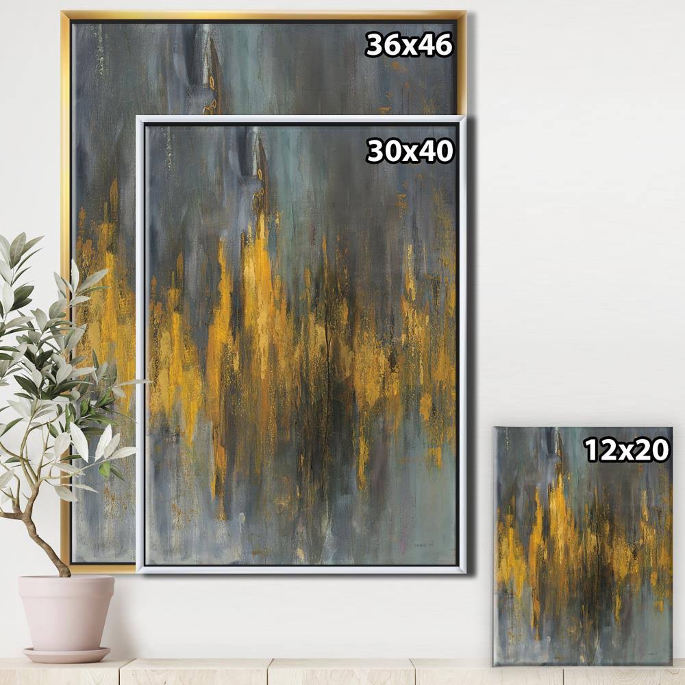 Black and Gold Glam Abstract Framed Canvas, 36 inch x 46 inch H730