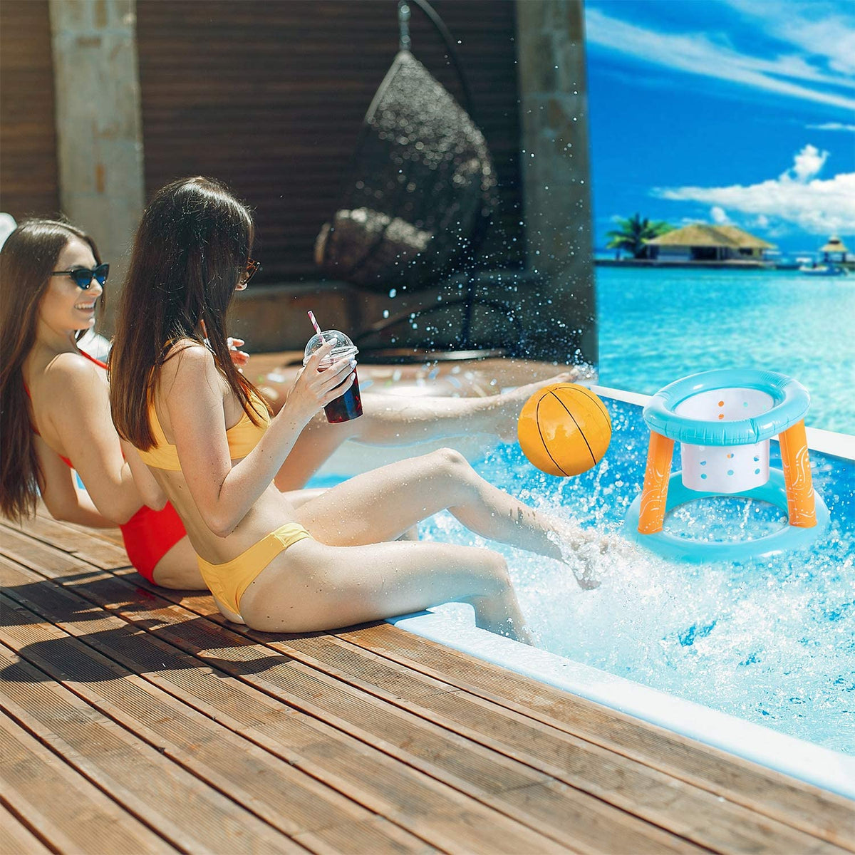 Inflatable Swimming Pool Volleyball Set with Balls Z16056