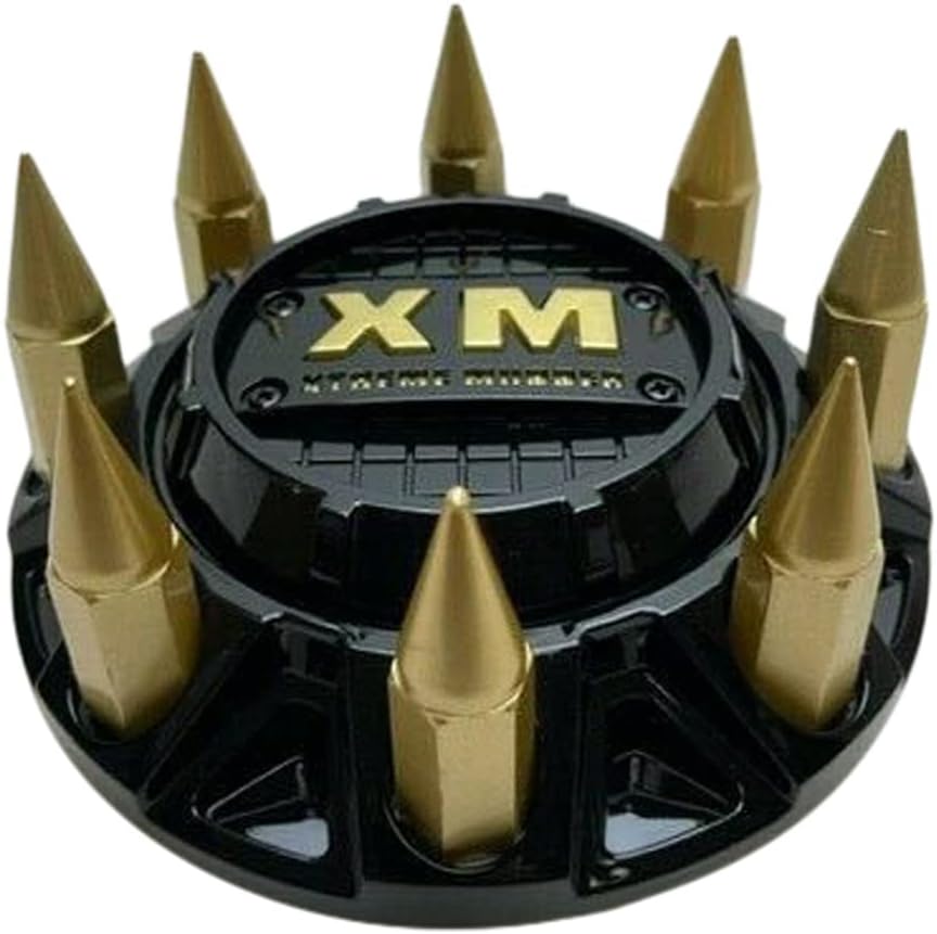 Gloss Black Gold Spikes Wheel Center Cap Pack of 2 W533213