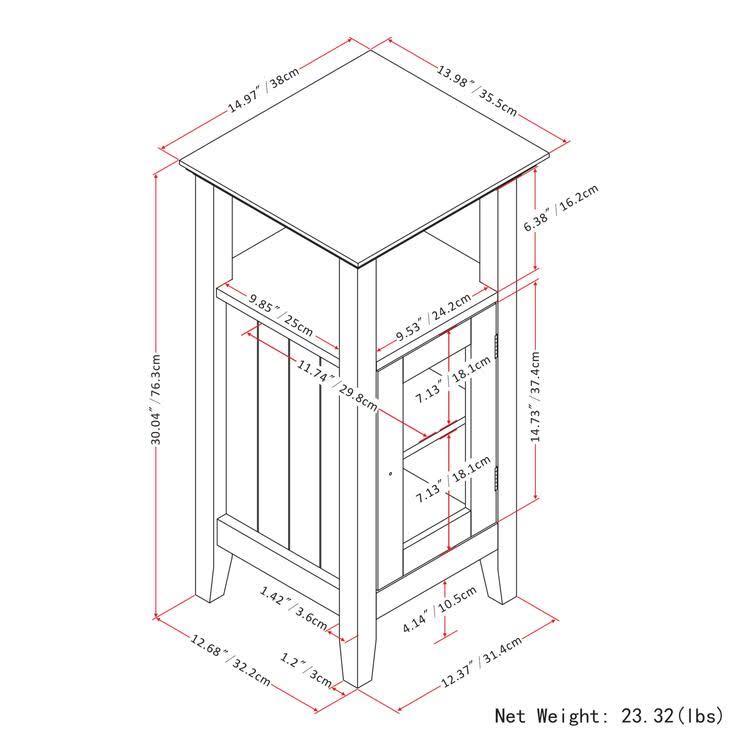 Pure White Floor Storage Bath Cabinet M19439