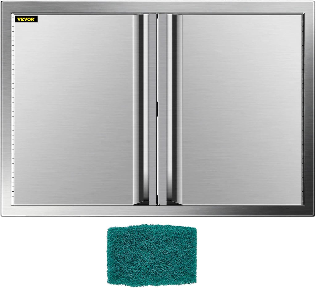 Stainless Steel Double BBQ Door with Recessed Handle M935
