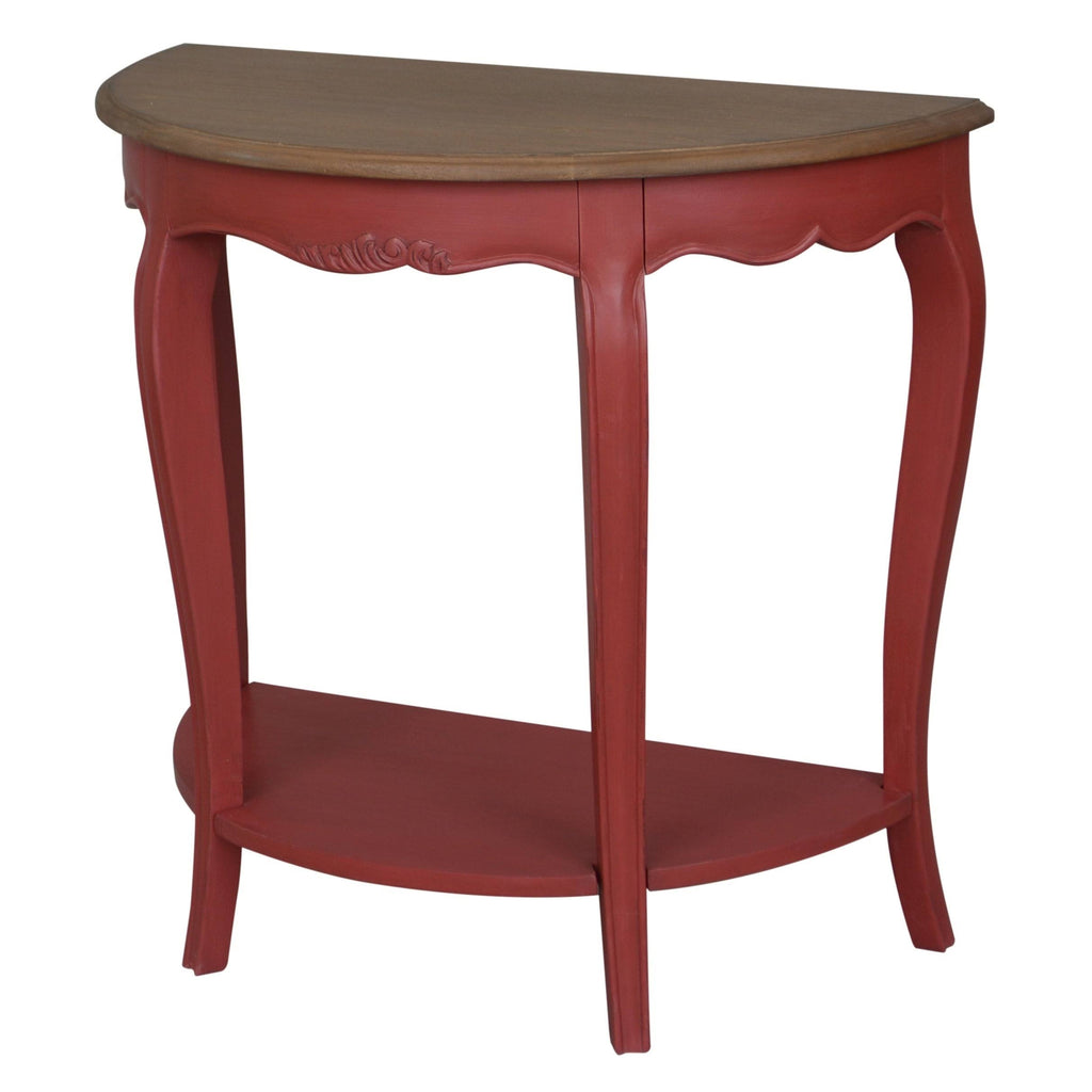 Antique White Half-Moon Console Table C62822