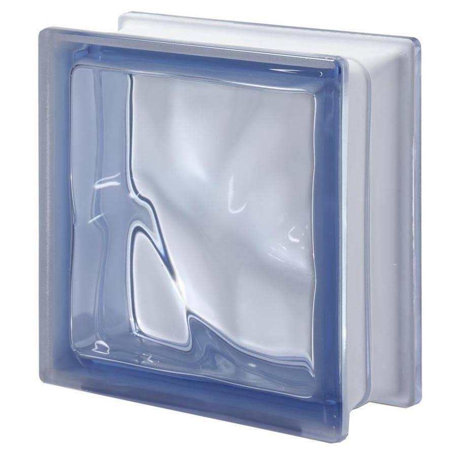 5-Pack Blue Wave Glass Block 8-in H x 8-in W x 3-in D X93983