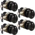 5 Pack Black Door Knobs Privacy Locks Z615362