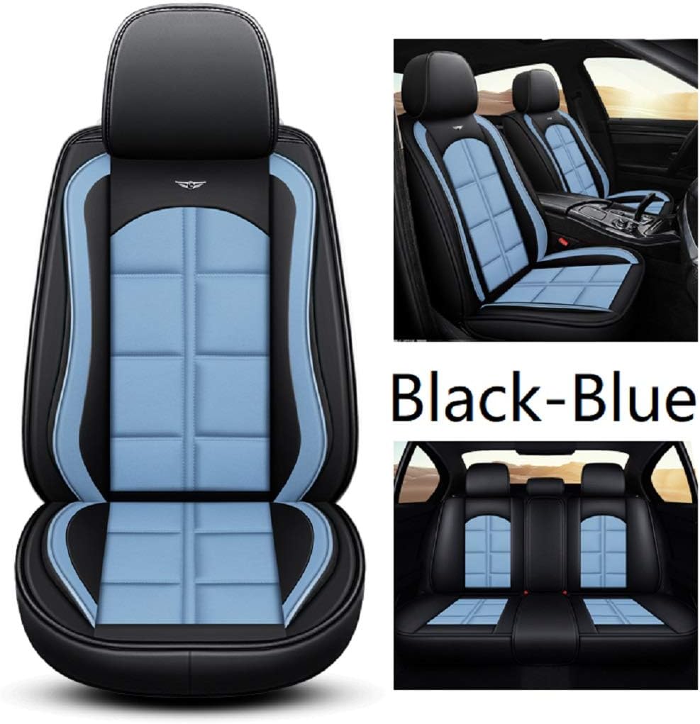 Full Set of 5-Passenger Waterproof Leather Car Seat Covers (Black-Red) Y7654