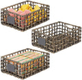 Black Wash Water Hyacinth Pantry Basket 3 Pack V61502