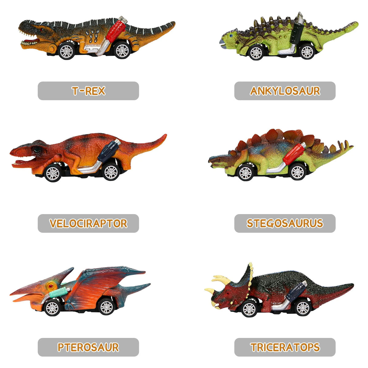 6 Pack Pull Back Dinosaur Cars K263224