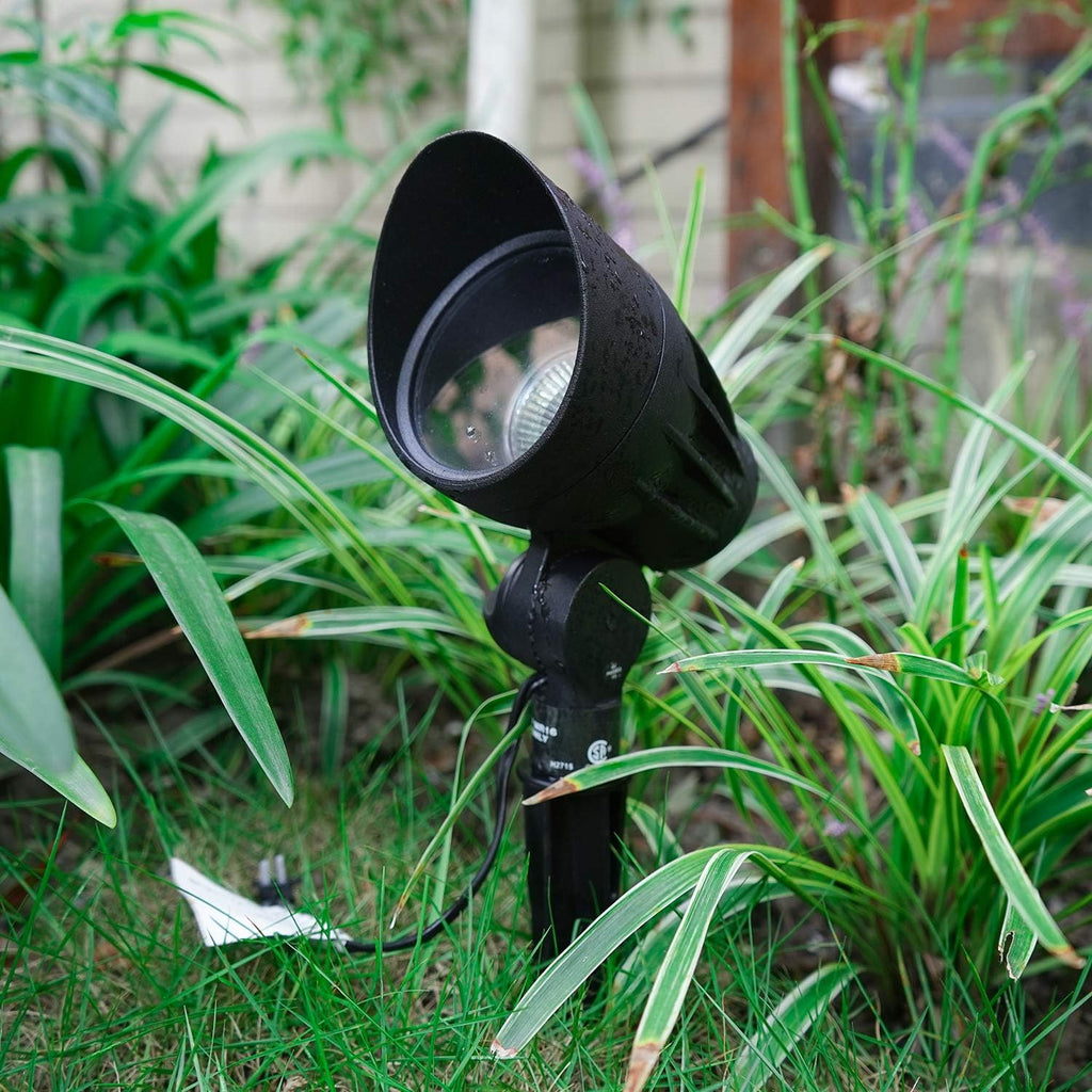 Halogen 50W Outdoor Spot Lights Waterproof Low Voltage Lighting with Spike Stand, 8 Pack C495