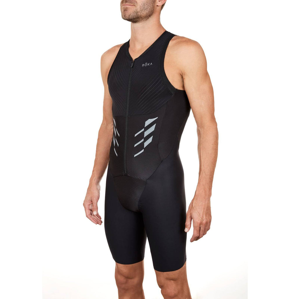 Black Sleeveless Tri Suit X3934