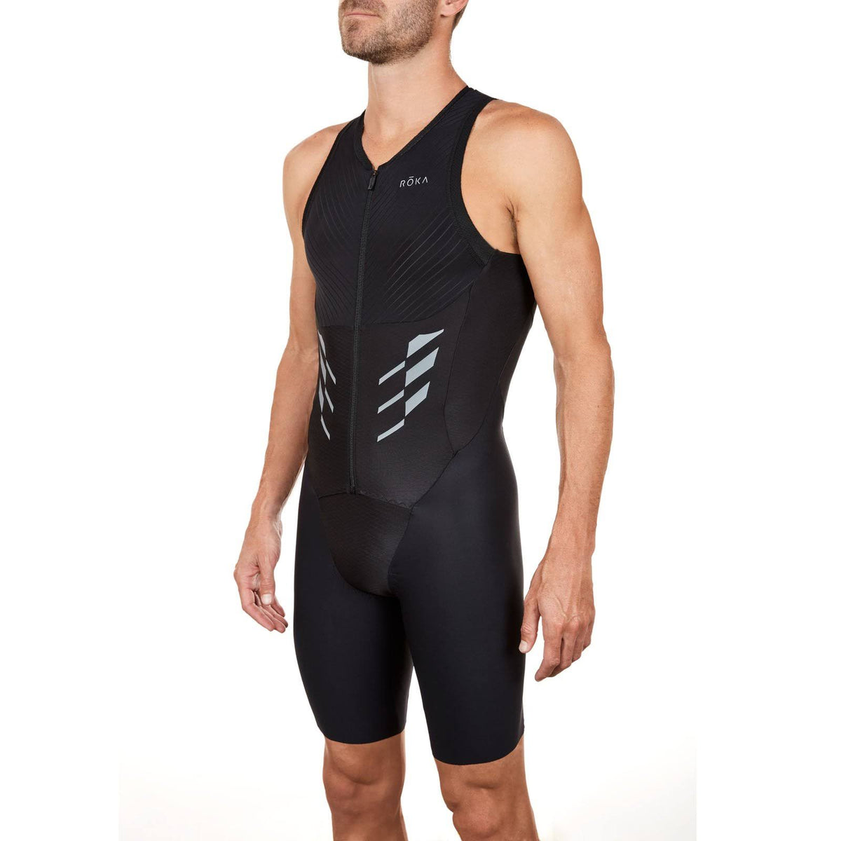Black Sleeveless Tri Suit X3934