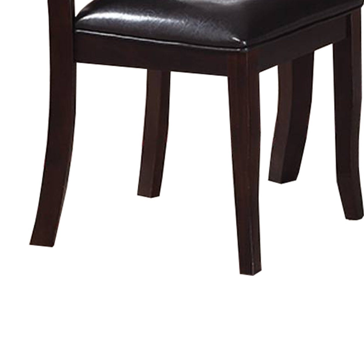 Set of 2 Brown Faux Leather Side Chairs J396501