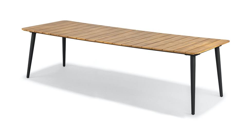 Slate Metal Legs Acacia Dining Table Q74169