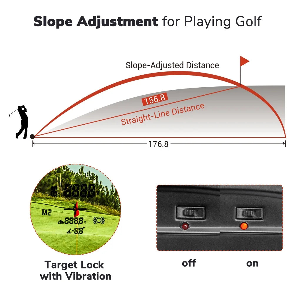 Red 1000 Yards 6X Laser Golf Rangefinder I146314