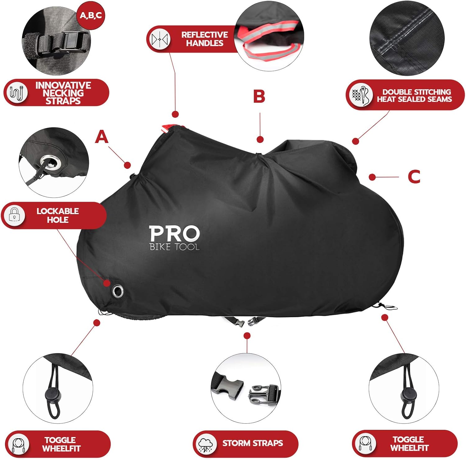 Bicycle Cover for Outdoor Storage, Waterproof Ripstop Material J28889