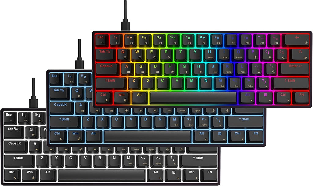 Black 61 Keys Mechanical Gaming Keyboard with Aluminum Case Q90824