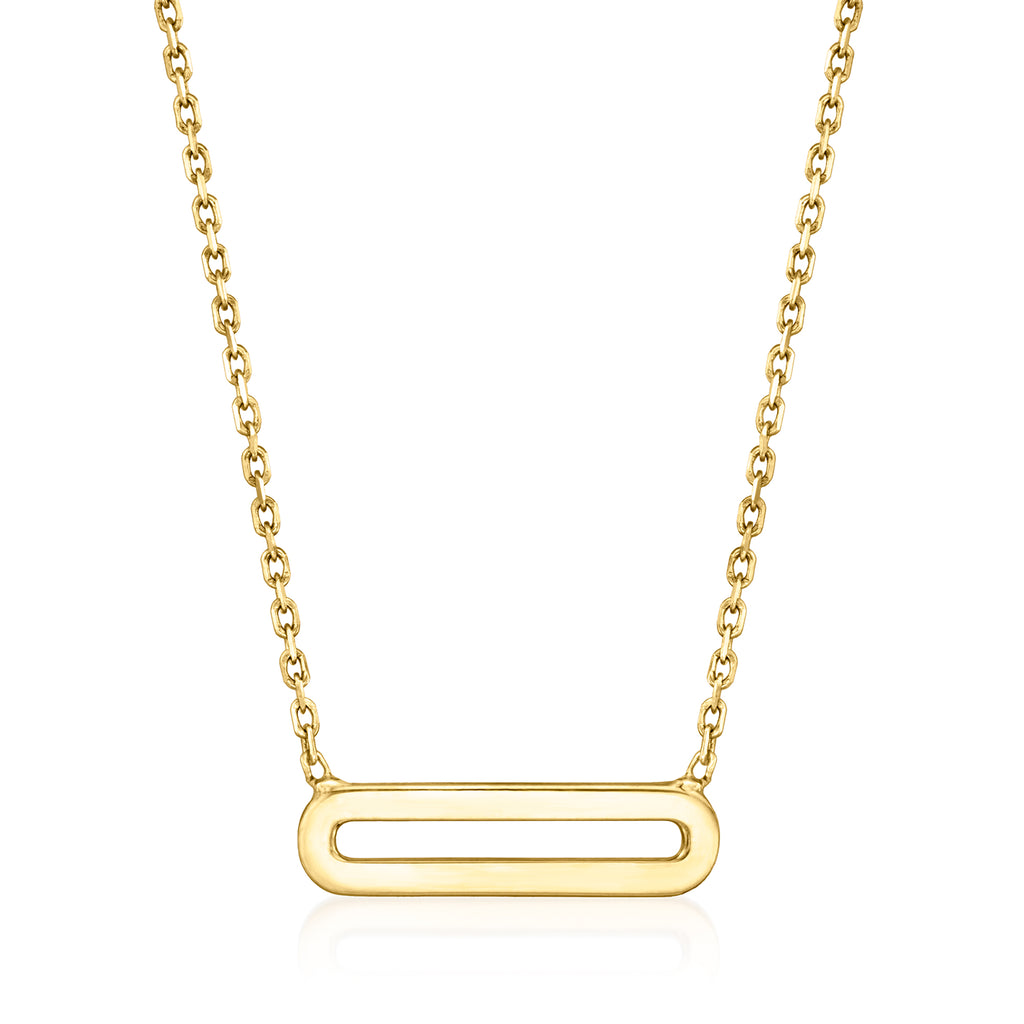 14kt Yellow Gold Paper Clip Link Necklace E9123
