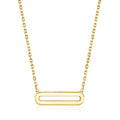 14kt Yellow Gold Paper Clip Link Necklace E9123