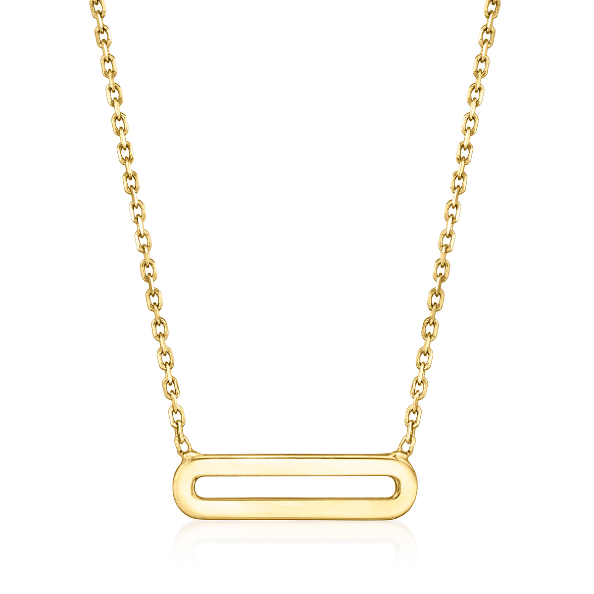 14kt Yellow Gold Paper Clip Link Necklace E9123