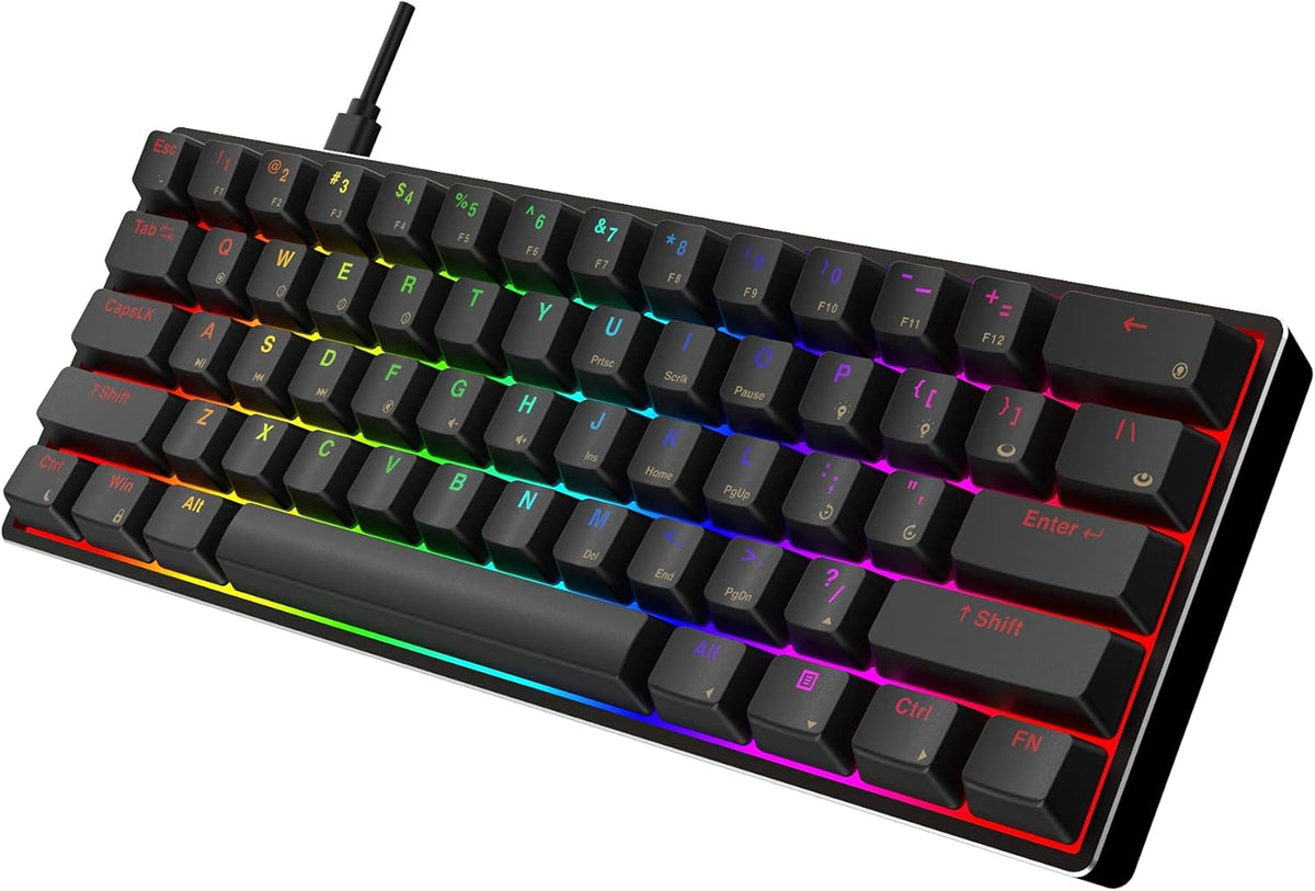 Black 61 Keys Mechanical Gaming Keyboard with Aluminum Case Q90824