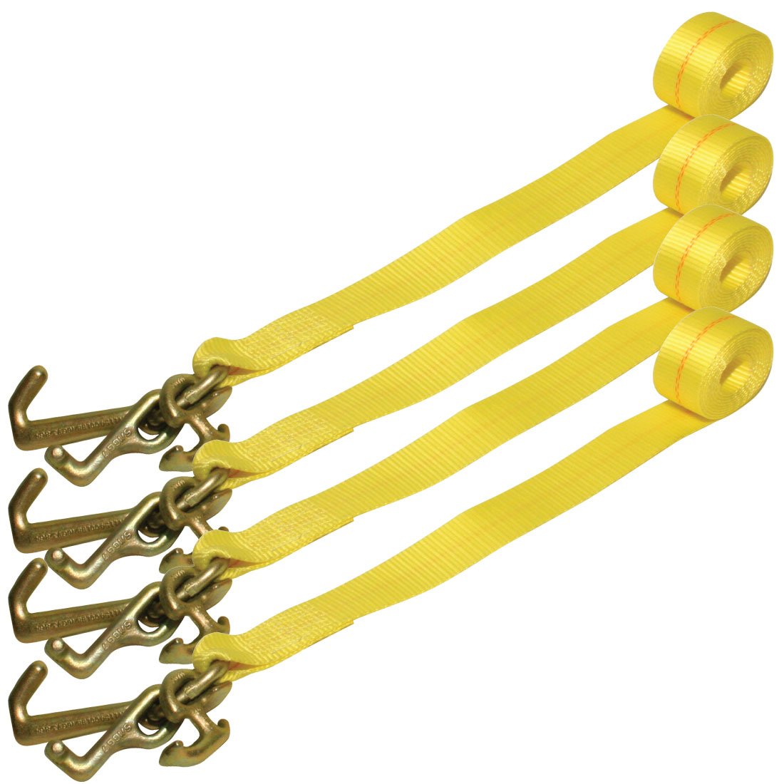 Car Tie Down Replacement Strap with RTJ Hooks, 96 inch, 4 Pack, 3300 Lbs SWL I31575