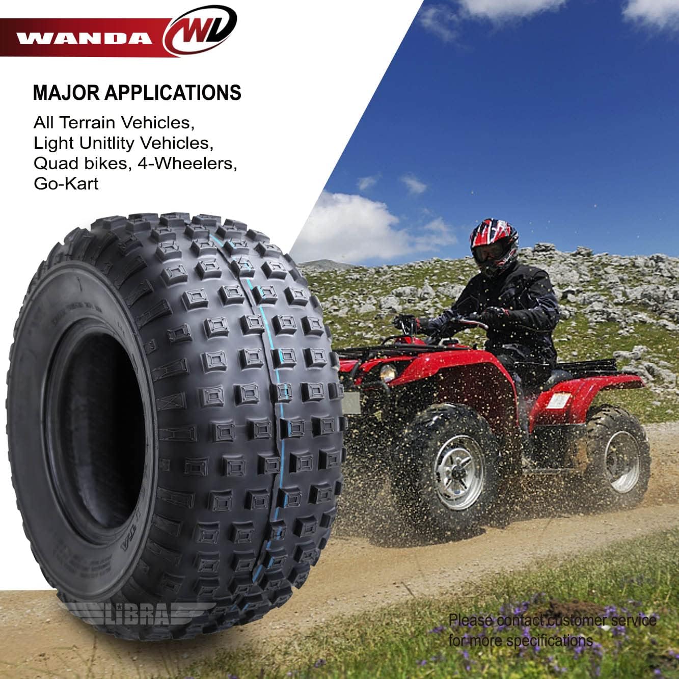Set of 2 ATV Tires 16x8-7 4PR F14625