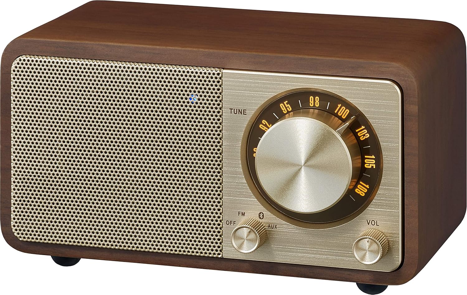 Wood Cabinet Mini Bluetooth Speaker with FM Tuner F963