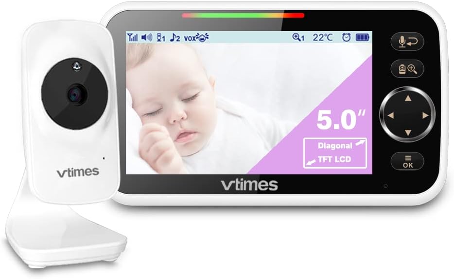 5" LCD Video Baby Monitor with Camera and Audio, Night Vision, Pack of 2 U6746