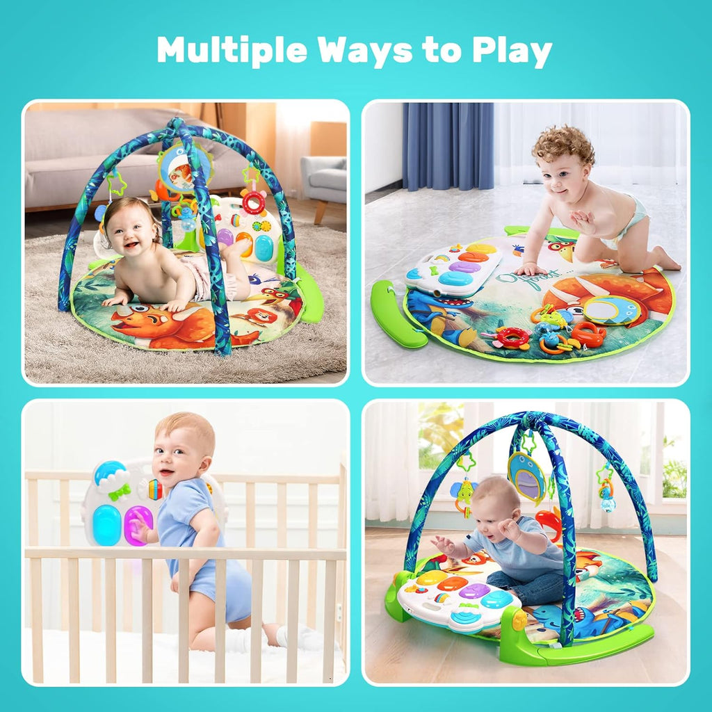 Baby Gym Play Mat with 5 Sensory Teether Toys D211