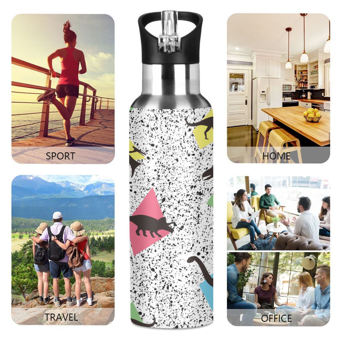 Stainless Steel Insulated Water Bottle with Straw Lid Z574