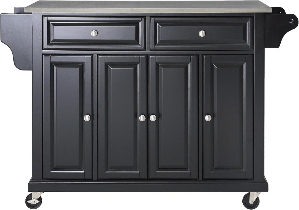 Full Size Kitchen Cart with Solid Black Granite Top V359648
