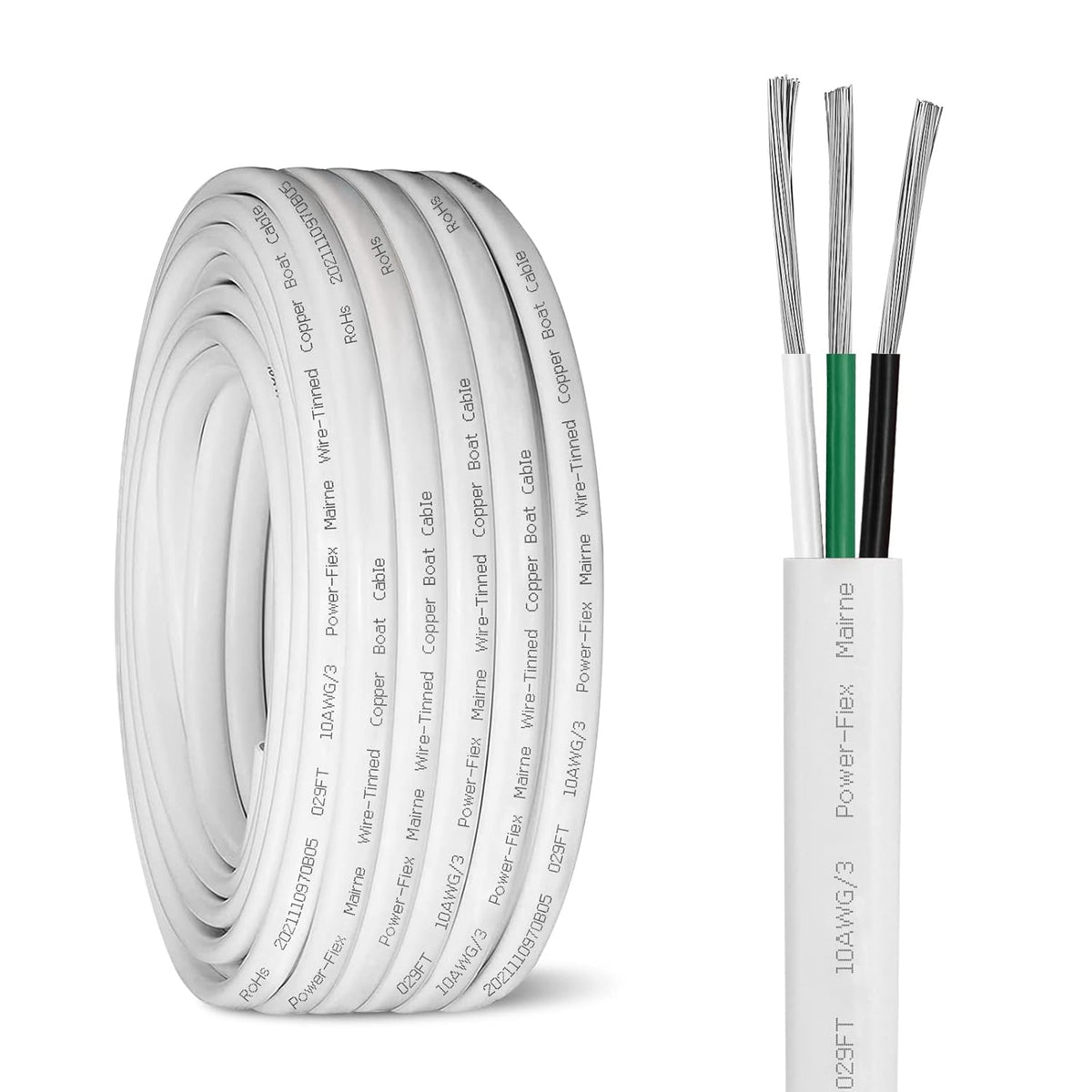 10 Gauge 50Ft Tinned Copper Marine Wire N6624