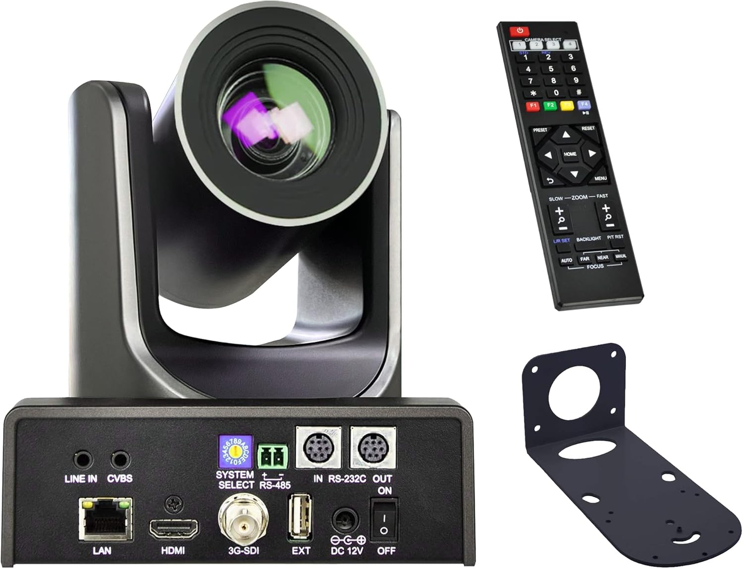 20X NDI Camera, 3G-SDI, HDMI and IP 1080P60fps Video Output, POE 802.3af, NDI HX2 4.5, Wall Mount D858891