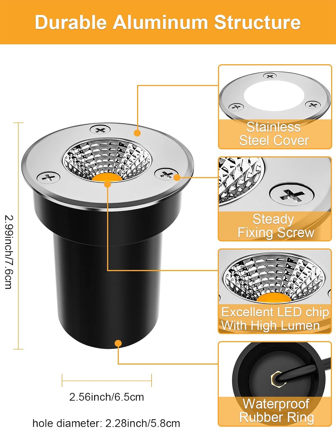 3W LED Warm White In-Ground Well Lights (2 Pack) H574645