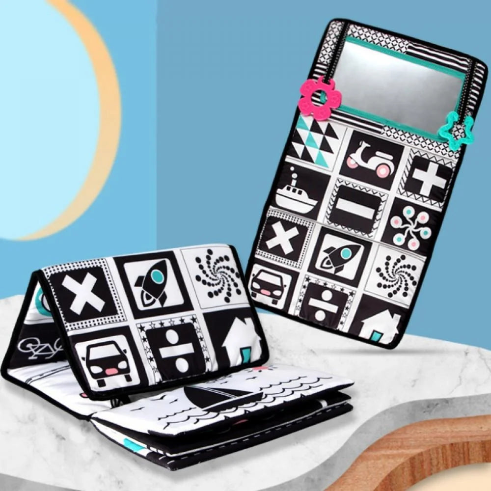 Black and White High Contrast Floor Mirror Toy for Baby Tummy Time R86333