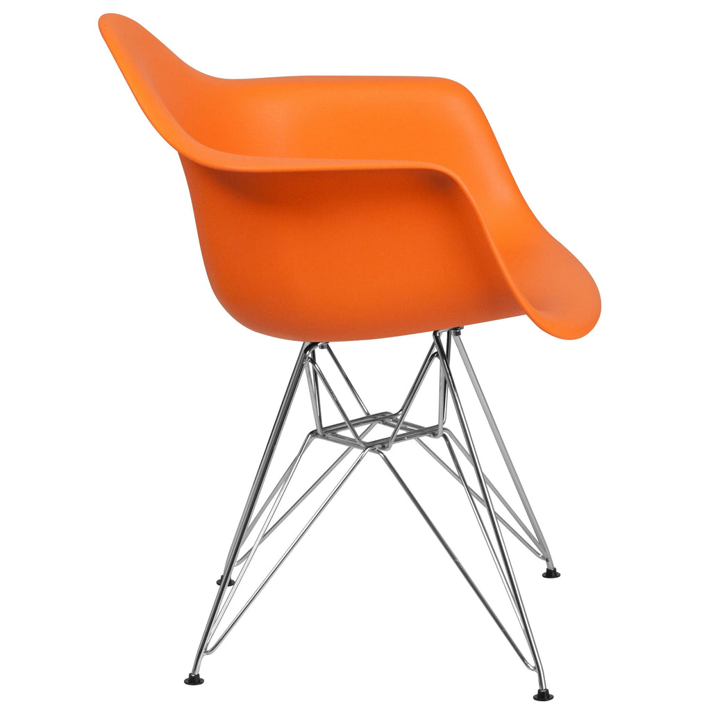 Green Plastic Chair with Chrome Base O537